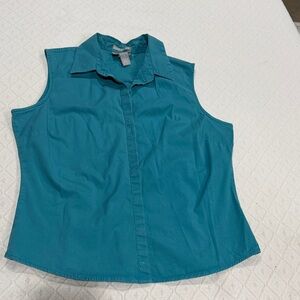 Old Navy Teal Sleeveless Blouse - Med